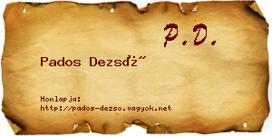Pados Dezső névjegykártya